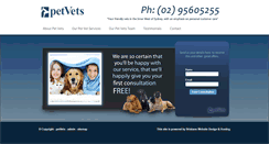 Desktop Screenshot of petvets.com.au
